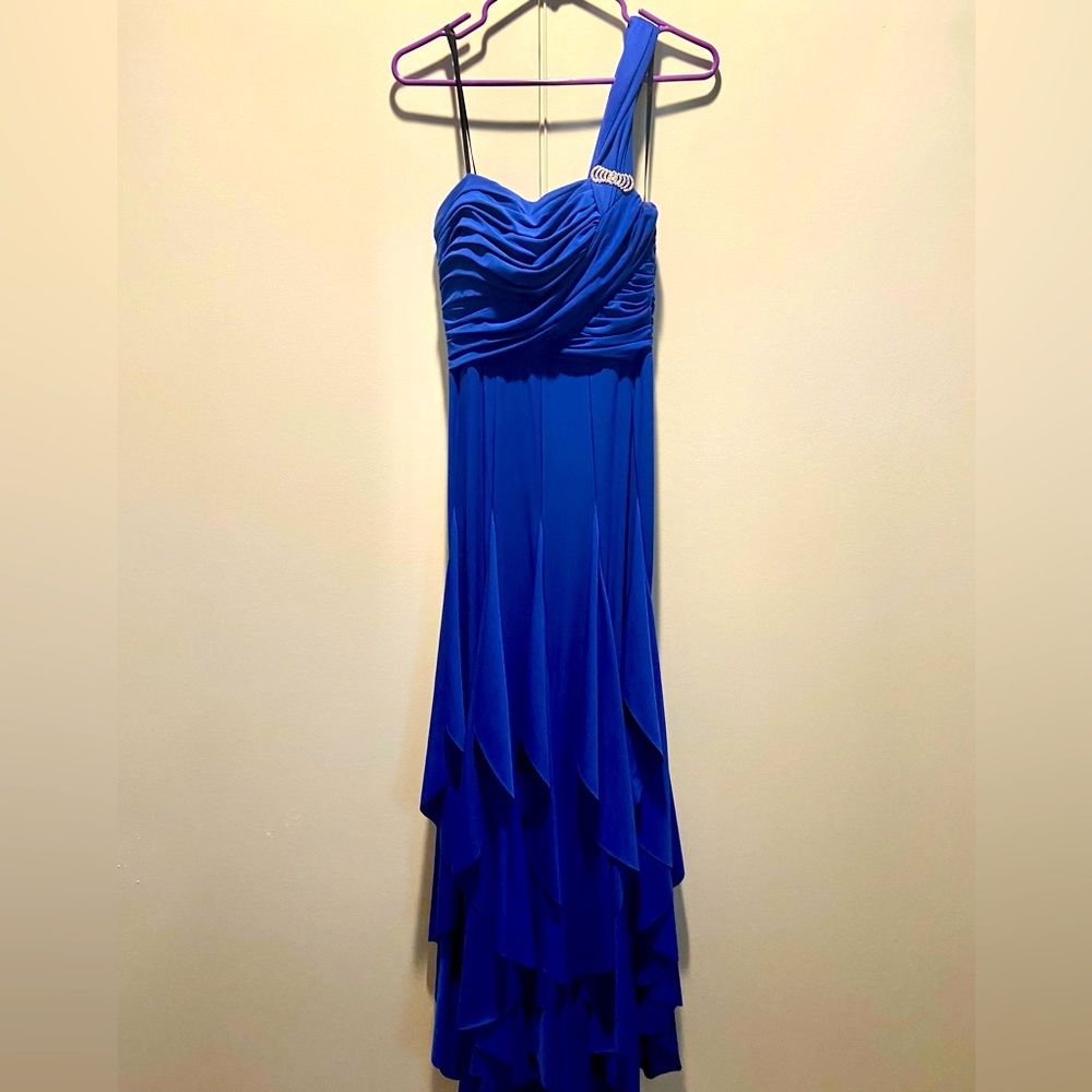 Royal Blue Jersey Knit Formal Dress